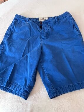 Hollister Men’s Bright Blue Flat Front Chino Shorts